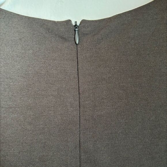 Pamela Dennis Private Client Group Brown Ruffle Art To Wear Short Sleeve Dress S - Picture 10 of 11